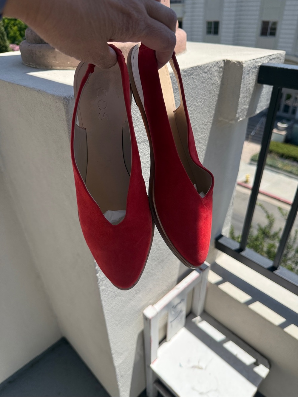 COS Womens Suede Slingback Slip On Flats Red Size 40 EU Size 8.5/9 US - Picture 10 of 11
